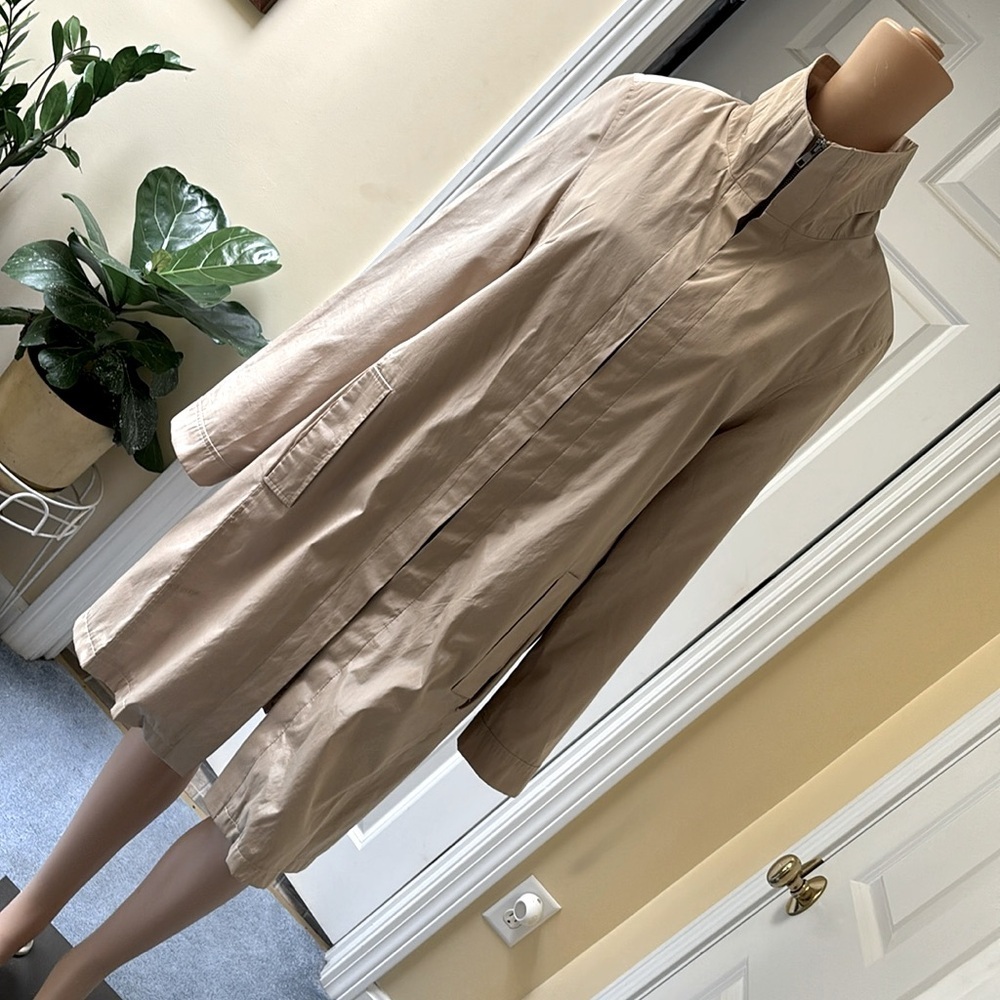 PUNT ROMA tan zip up trench coat size 44 (US 10)